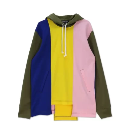 Multi Colour Polyester Hoodie With Uneven Hem