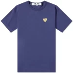 Comme Des Garcons Play Gold Heart Logo Tee