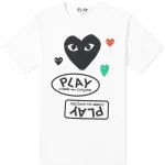 Comme Des Garcons Play Multi Logo Tee