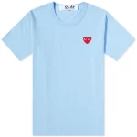 Comme Des Garcons Play Red Heart Tee Blue