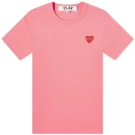 Comme Des Garcons Play Red Heart Tee Pink