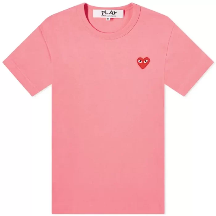 Comme Des Garcons Play Red Heart Tee Pink