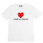 Heart Comme Des Garcons Red Text T-shirt