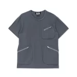 Mid Grey Patch Pocket Zip T-Shirt