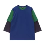 Multi Colour Block Double Long Sleeve T-Shirt