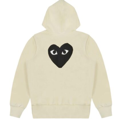 Play Comme des Garçons Hoodie with Big Hearts – Ivory