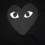 CDG Black Zip up Hoodie With Large Heart