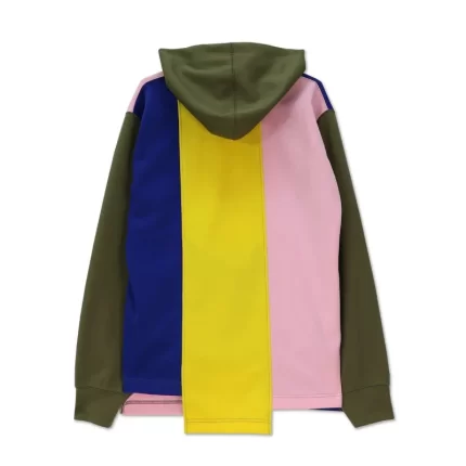 Multi Colour Polyester Hoodie With Uneven Hem