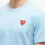 Comme Des Garcons Play Red Heart Tee Blue