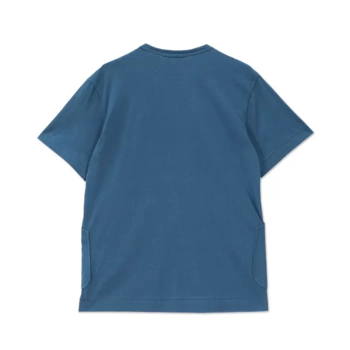 Mid Blue Patch Pocked Zip T-Shirt