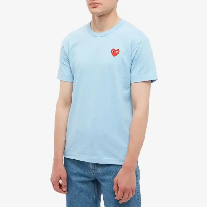 Comme Des Garcons Play Red Heart Tee Blue