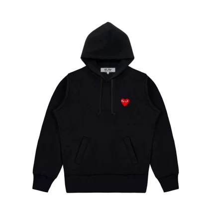 Black-CDG-Hoodie-With-Small-–-Red-Heart