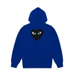 Blue CDG Hoodie Zip up With Large Heart