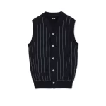 Pinstripe V-Neck Vest Navy