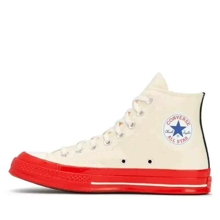 Converse Red Sole High Top (White)