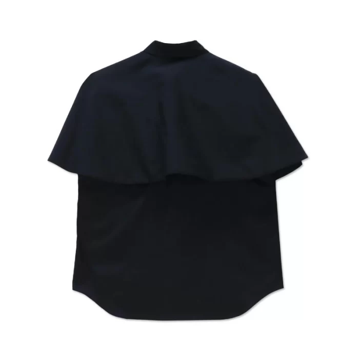 Cotton Frill Front Blouse (Black)