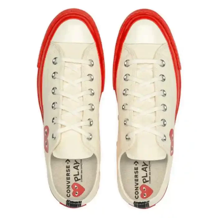 Converse Red Sole Low Top (White)