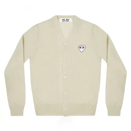 Play Men’s Cardigan White Heart Natural Series Off White