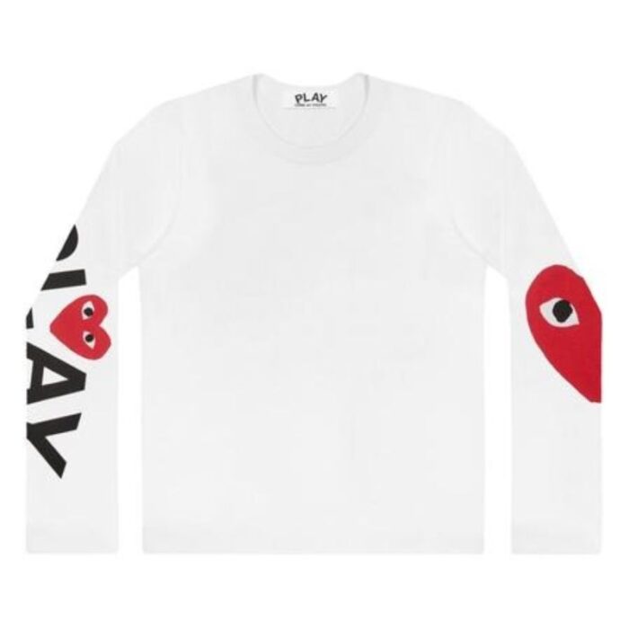 Comme des Garçons Big Heart Long Sleeve (White)