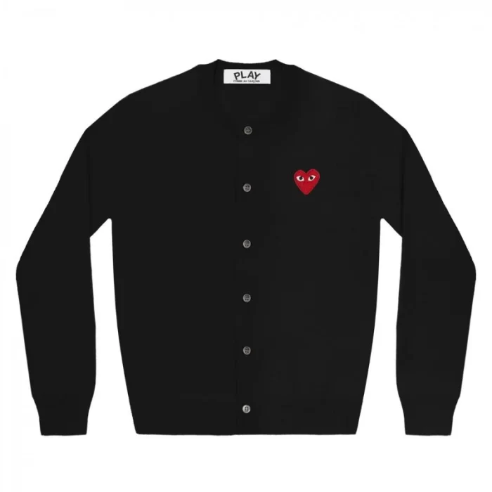 Play Women’s Cardigan Red Emblem Black