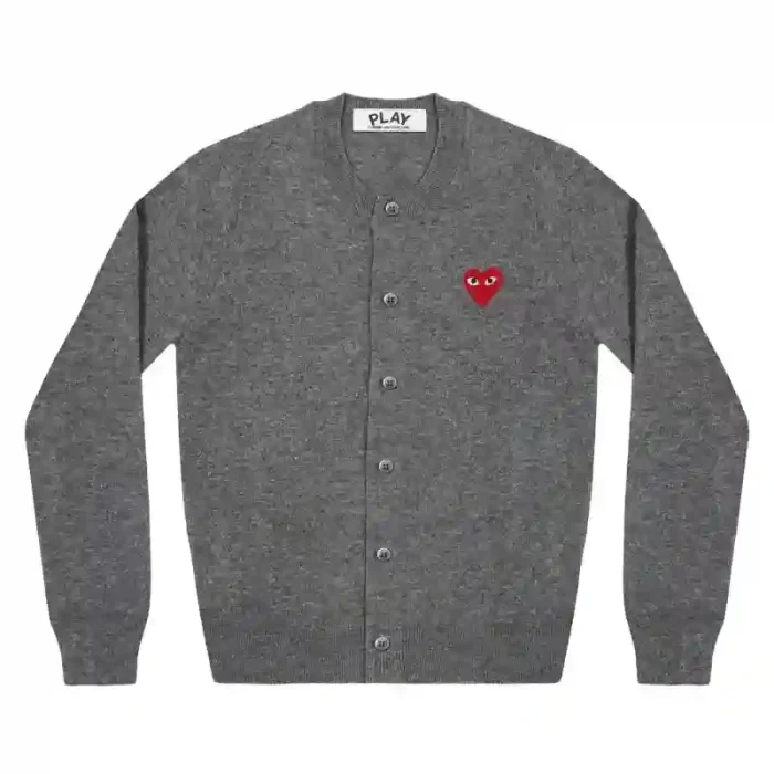 Play Women’s Cardigan Red Emblem Grey