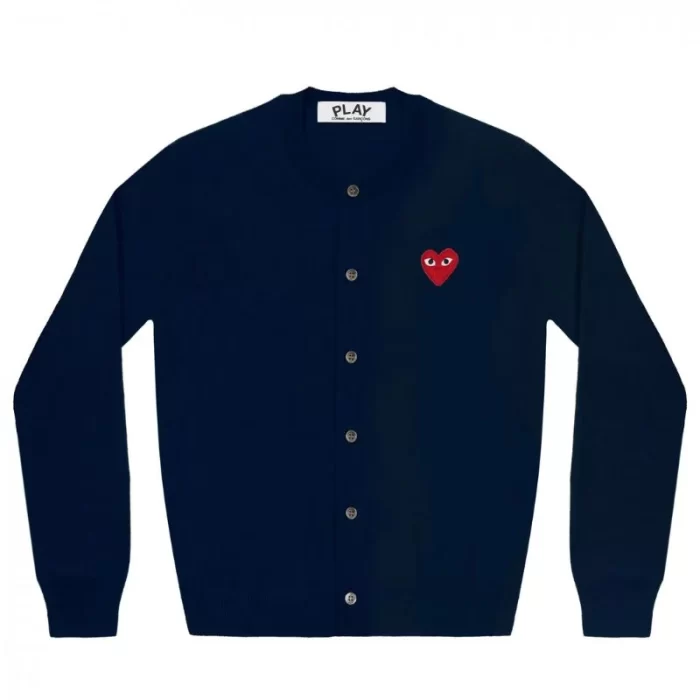 Play Women’s Cardigan Red Emblem Navy