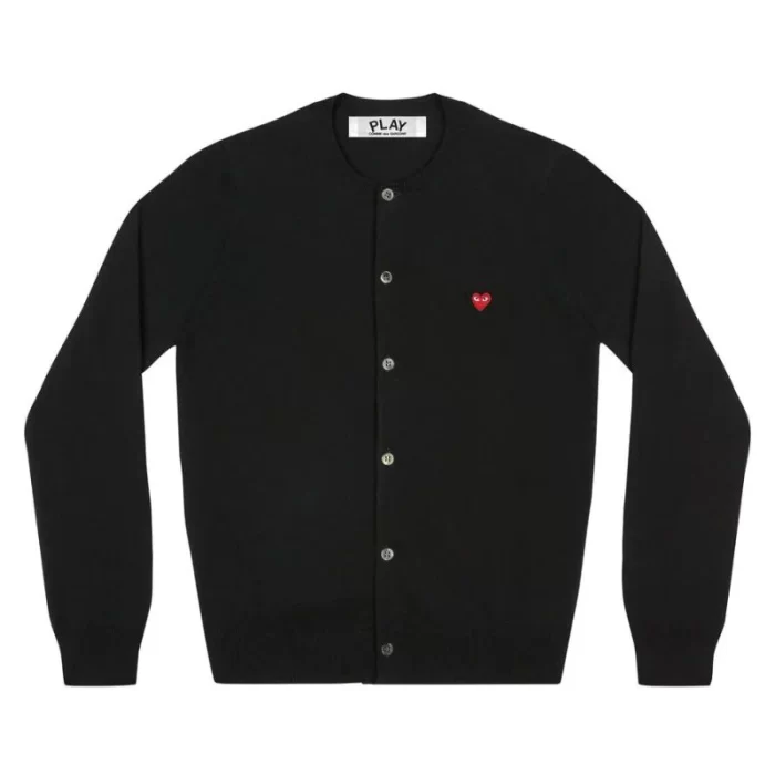 Play Women’s Cardigan With Small Red Heart (Black)