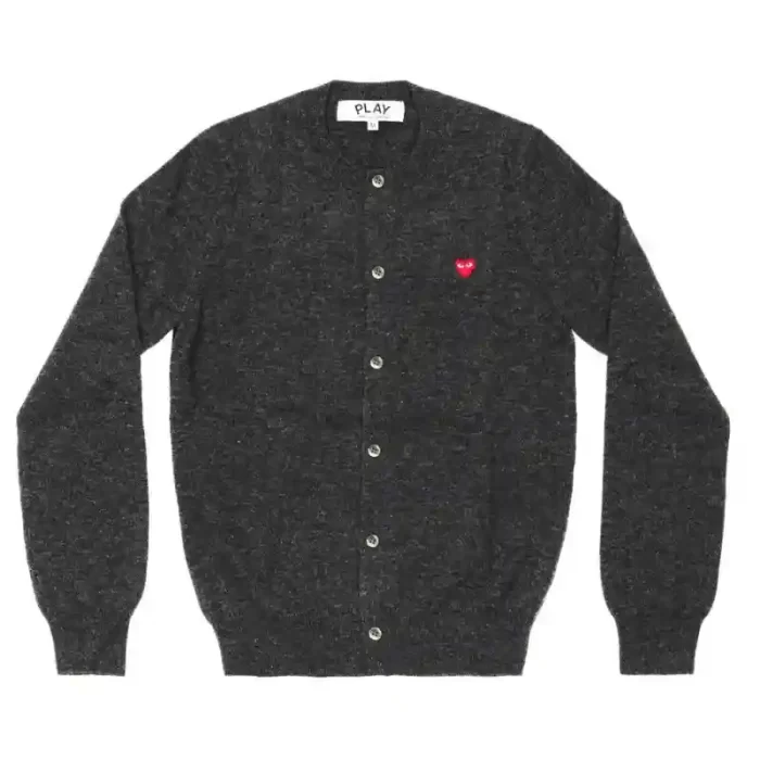 Play Women’s Cardigan With Small Red Heart (Grey)