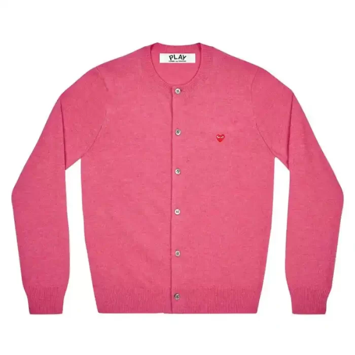 Play Women’s Cardigan With Small Red Heart (Pink)